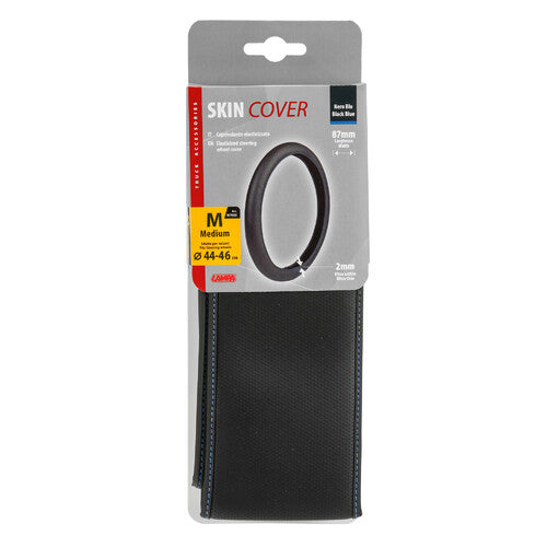 Lampa Skin-Cover, Skeentex Stretch Steering Wheel Cover Black/Blue M 44/46 cm