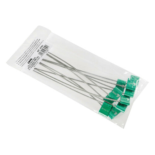 Set of 10 high security seals, galvanized aluminum head, steel cable