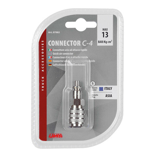 Lampa C-4, connettore aria ad attacco rapido, spinotto Asia - innesto Italia 97982