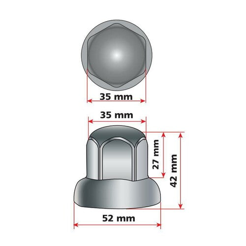 Juego de 40 tapas para pernos de acero, cabeza redonda - 33 mm 97987