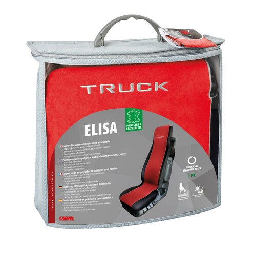 Elisa-2 LKW-Sitzbezug, Polyester und Skeentex - Rot/Schwarz