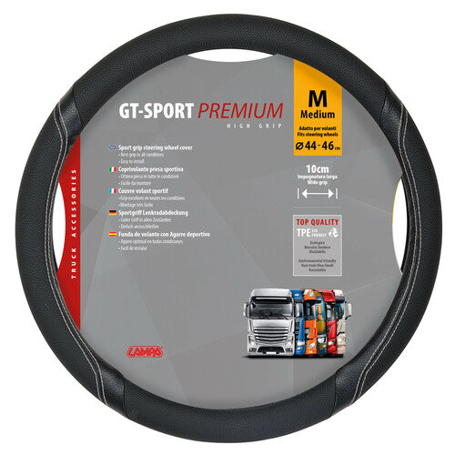 Lampa GT-Sport, coprivolante in Skeentex - M - 44/46 cm - Nero/Argento 98008