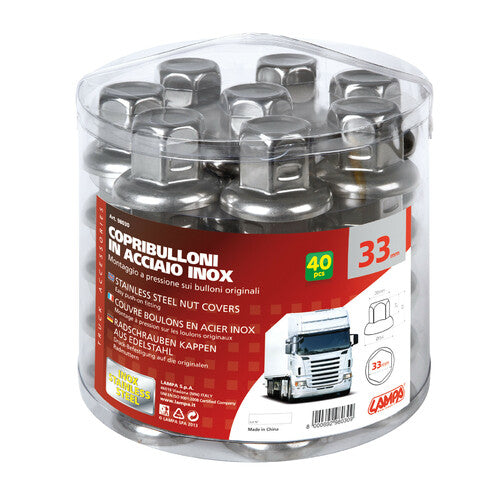 Lampa Set of 40 stainless steel bolt covers - 33 mm