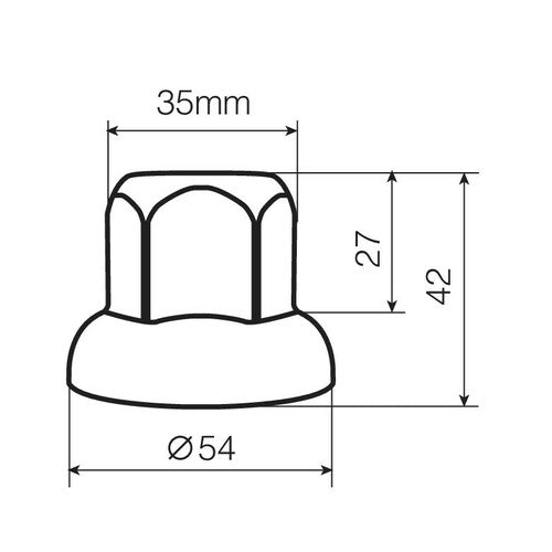 Lamp Set of 40 Polished Stainless Steel Bolt Covers - 33 mm 8032