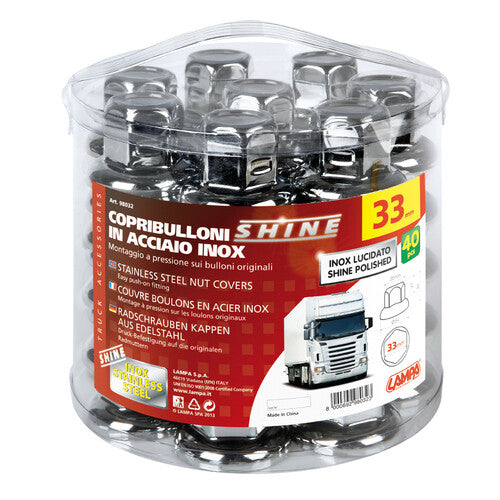 Lampa Set 40 copribulloni in acciaio inox lucidato - 33 mm 8032 98032
