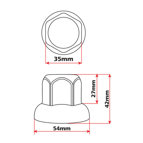 Lampa Set of 10 stainless steel bolt covers - 32 mm