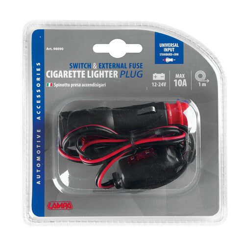 Enchufe para encendedor de cigarrillos con fusible externo - 12/24 V 98090