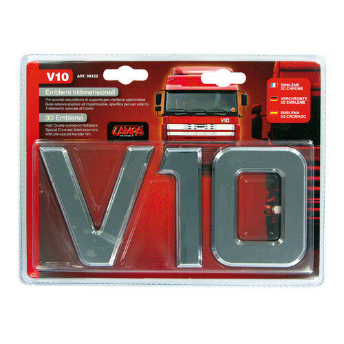 Lámpara con emblema de motor cromado 3D - 92 x 210 mm - V10 98122