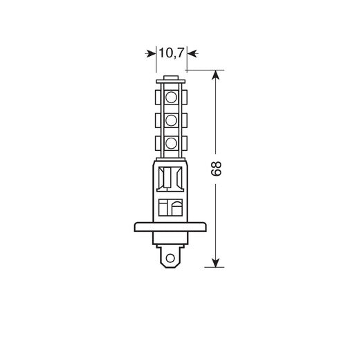 Lampa 24/28V Hyper-Led 39 13 SMD x 3 chips (H1) P14,5s 1 pz D/Blister Bianco