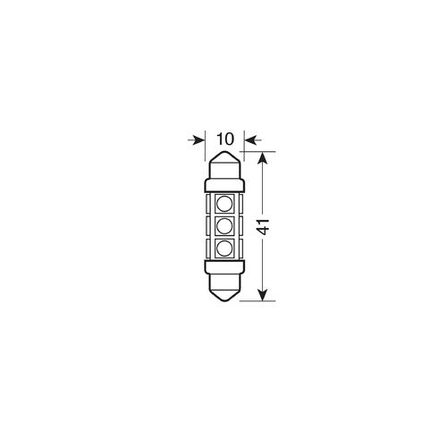 24/30V Hyper-Led 36 12 SMD x 3 chips 11x41 mm SV8,5-8 20 pz Bianco dp. pol. 98260