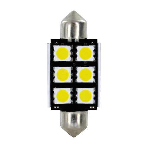 Piloto 24/30V Hyper-Led 18 6 SMD x 3 chips 15x39 mm SV8,5-8 2 uds Blanco dp. pol.