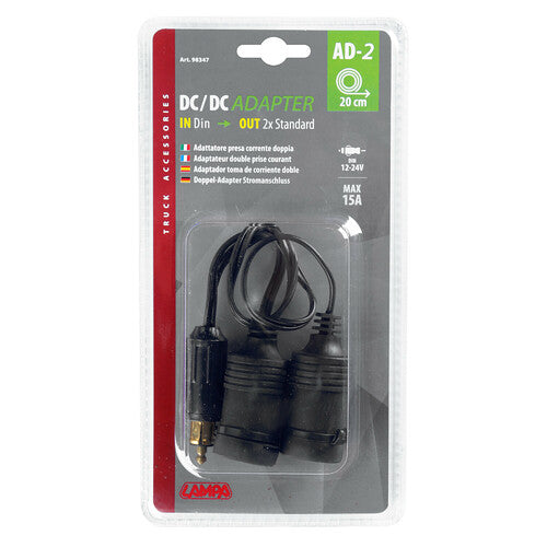 Lampa AD-2, Adattatore presa corrente doppia, 12/24V 98347