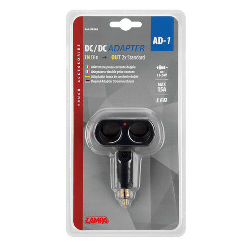 Lampa AD-1, Adattatore presa corrente doppia, 12/24V 98348