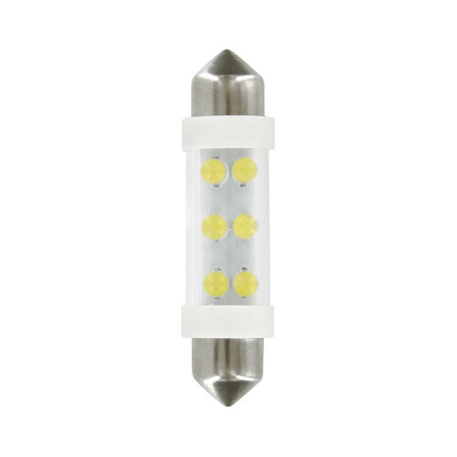 24V Torpedo Lamp 6 LEDs - 11x41 mm - SV8.5-8 - 2 pcs - Box - White