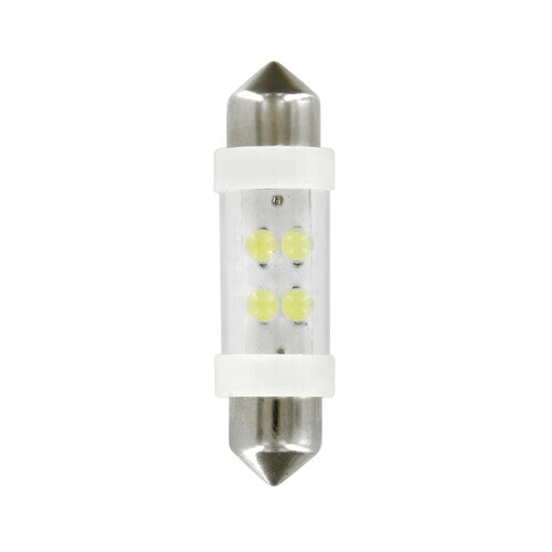 Lampa 24V Lampada siluro 4 Led - 11x38 mm - SV8,5-8 - 2 pz - Scatola - Bianco