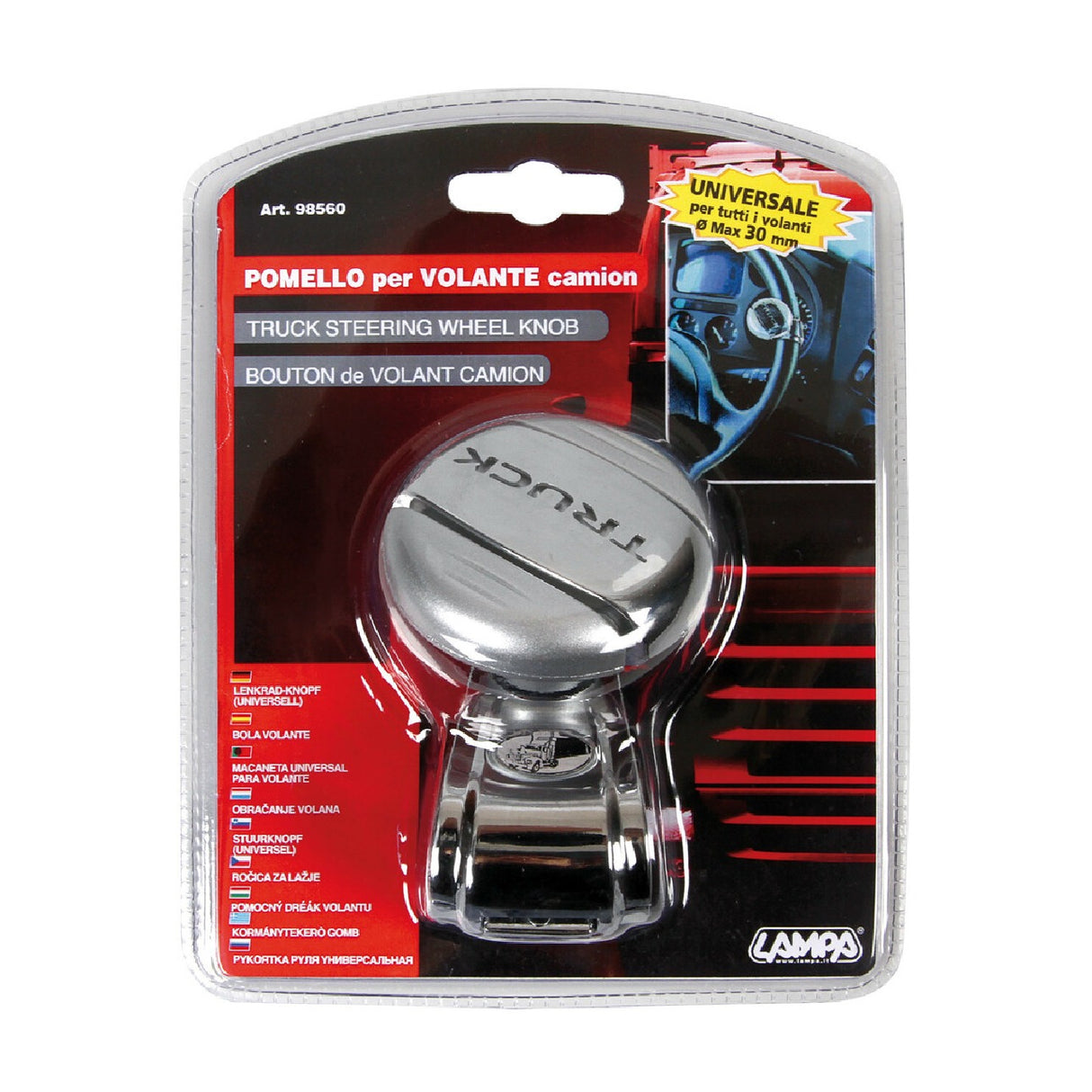 LKW-Lenkradknaufleuchte – Chrom-Ausführung