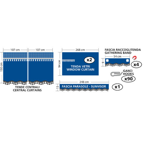 Lampa Premiere Microfiber Truck Curtain Set - Gray