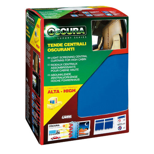 Dark Lamp, Center Curtains for Trucks, High Cab - Blue