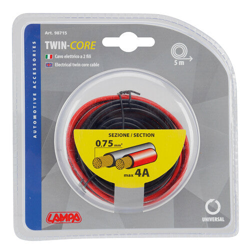 Lamp Two-Wire Electrical Cable - 0.75mm x 5m