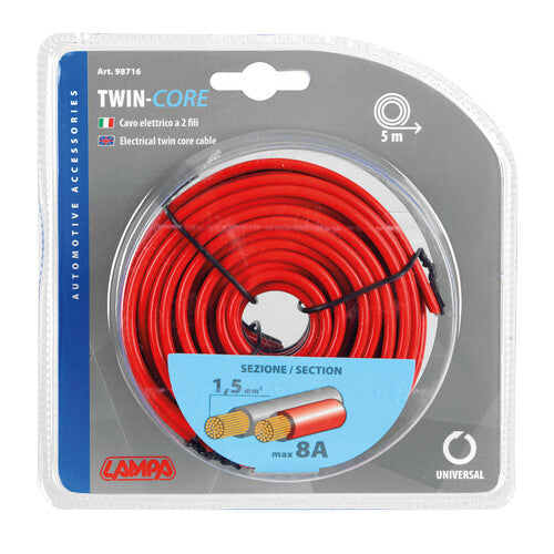 Lamp Two-Wire Electrical Cable - 1.5mm x 5m