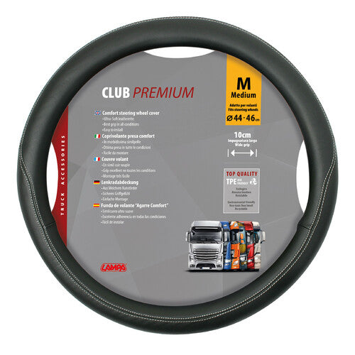 Lampa Club, Skeentex Lenkradbezug - M - 44/46 cm - Schwarz 98846