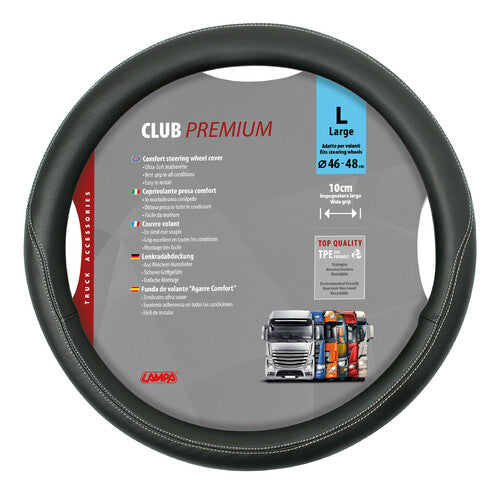 Lampa Club Skeentex Lenkradbezug – Groß – 46/48 cm – Schwarz