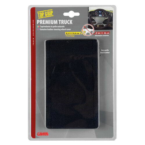 Lampa Premium Truck Leather Steering Wheel Cover - M - 44/46 cm - Black