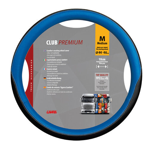 Lampa Club, Skeentex Steering Wheel Cover - M - 44/46 cm - Blue
