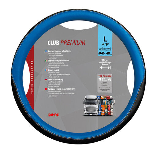 Lampa Club, Skeentex Lenkradbezug – L – 46/48 cm – Blau