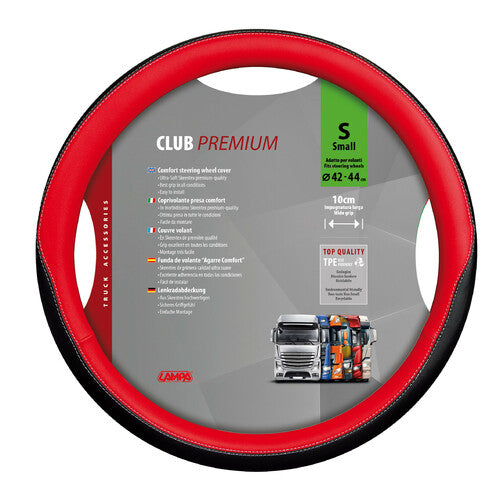 Lampa Club, Skeentex Steering Wheel Cover - S - 42/44 cm - Red