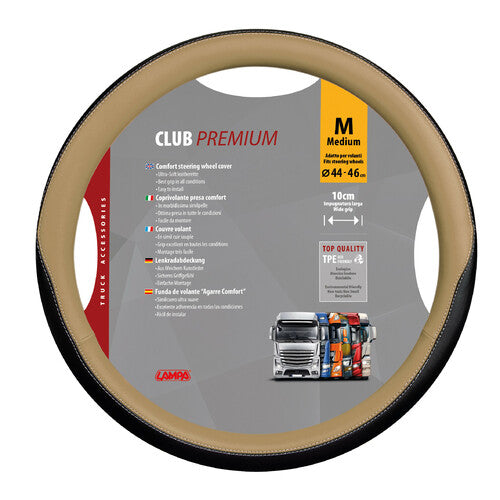 Lampa Club, Skeentex Lenkradbezug - M - 44/46 cm - Beige 98914