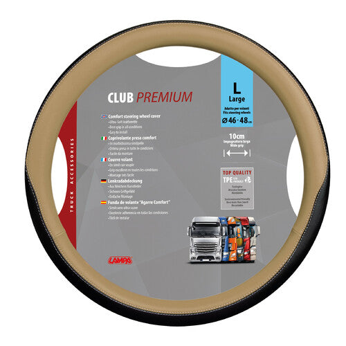 Lampa Club Skeentex Steering Wheel Cover - Large - 46/48 cm - Beige