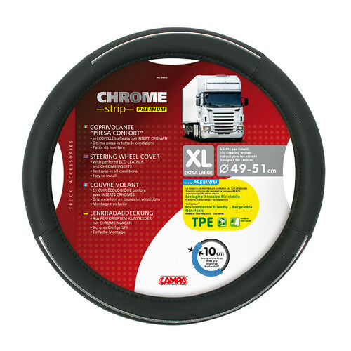 Tira cromada Lampa, funda para volante Skeentex - XL - 49/51 cm 98924