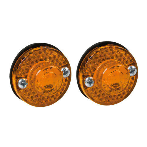 Pair of 1 LED side marker lights, 24V - Orange