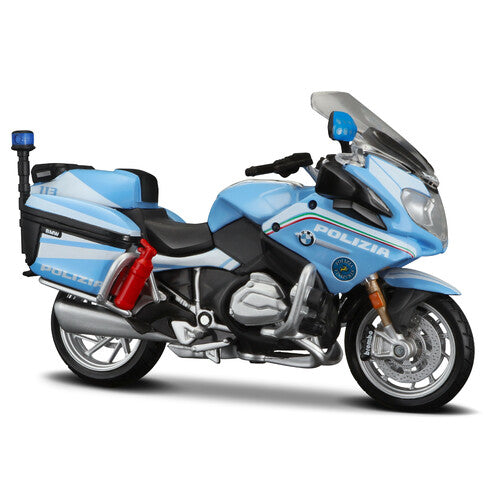 Motocicleta policial Burago, BMW R 1200 RT, Maisto, escala 1:18, vitrina