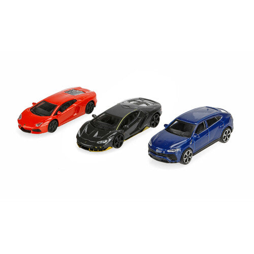 Burago Set 3 Lamborghini Urus Centenario Aventador assortite, Burago, scala 1:43