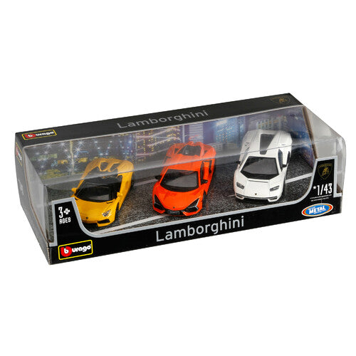 Burago Set 3 Lamborghini Urus Centenario Aventador assortite, Burago, scala 1:43