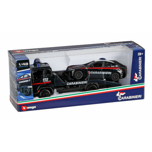 Grúa Burago Carabinieri con coche, Burago, escala 1:43