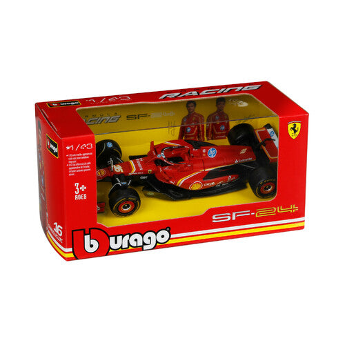 Coche Burago F1, Ferrari SF24 Leclerc, Burago, escala 1:43, caja expositora