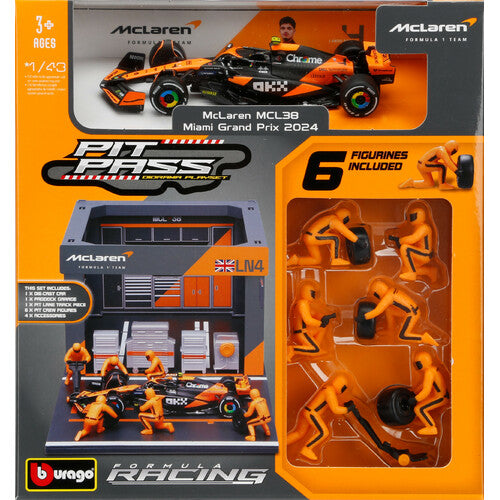 Burago Pit Stop Mclaren MCL38 Norris, Burago, scala 1:43
