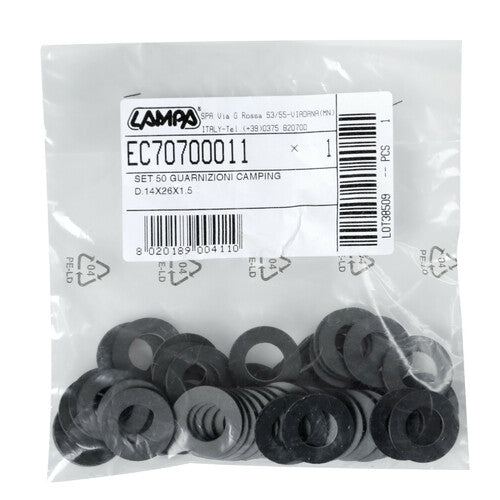 Lamp Set of 50 rubber gaskets, diameter 14x26x1.5 mm