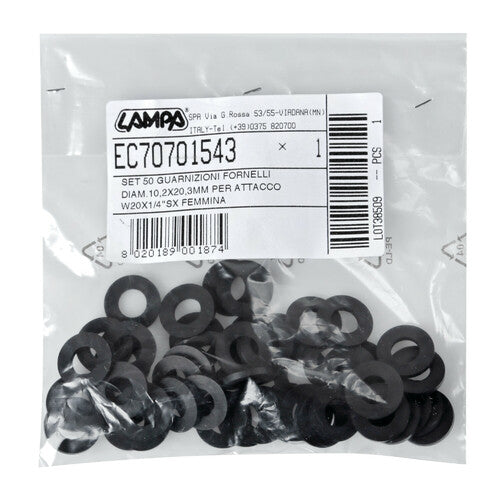 Lamp Set of 50 rubber gaskets, diameter 10.2x20.3x2.3 mm