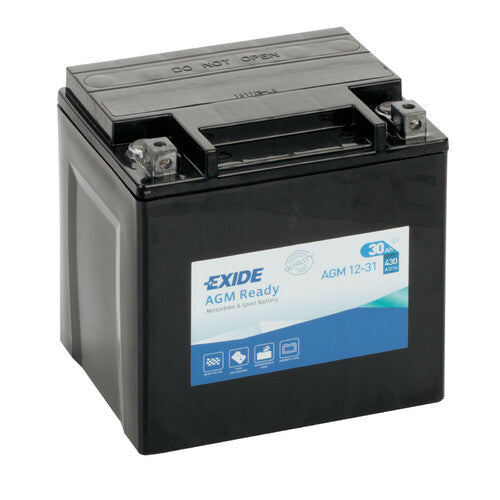 Batería para motocicleta Exide AGM1231, 12 V, compatible con AGM, 30 Ah, 430 A