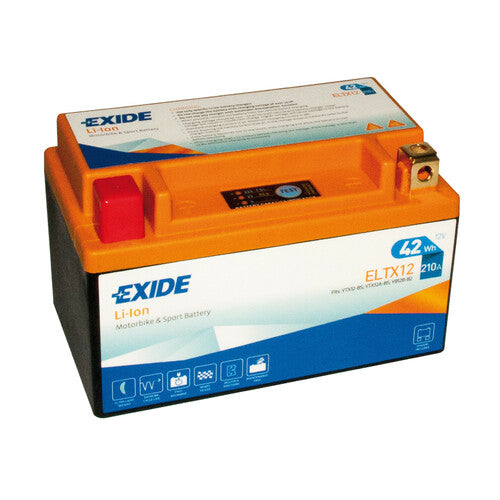 Batería de litio para motocicleta Exide ELTX12 12 V Li-Ion LiFePo4 42 Wh 210 A