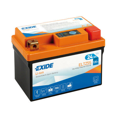 Batería de litio para motocicleta Exide ELTZ5S, 12 V, iones de litio, LiFePo4, 24 Wh, 120 A