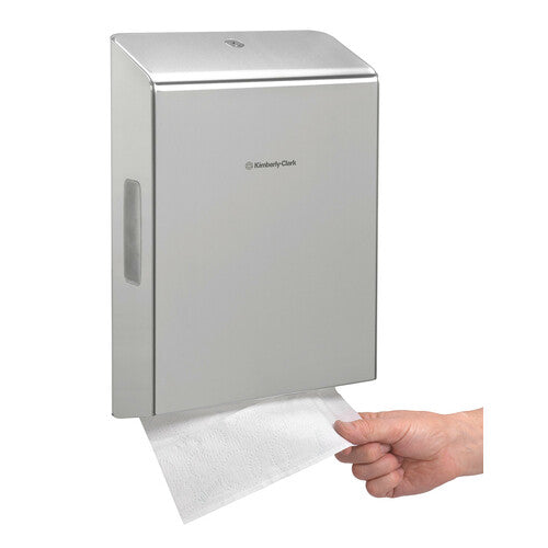 Dispensador de toallas de papel intercaladas de acero inoxidable Lampa con plegado en Z KC7259