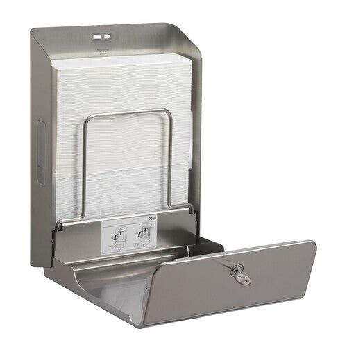 Dispensador de toallas de papel intercaladas de acero inoxidable Lampa con plegado en Z KC7259
