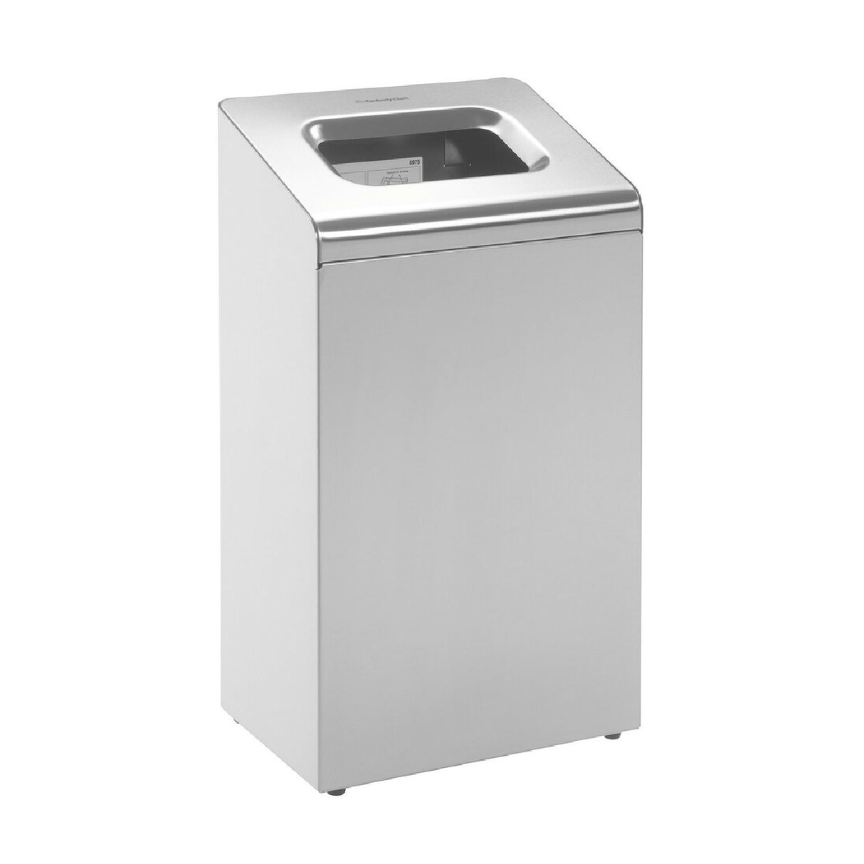 Abfalleimer aus Edelstahl mit Schiebedeckel, 60 Liter Fassungsvermögen