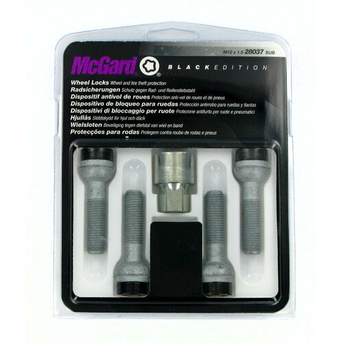 Kit de pernos de rueda esféricos McGard (4 piezas) - Edición negra - E060