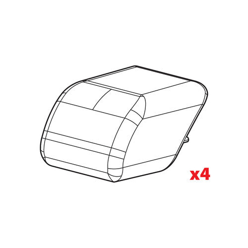 Nordrive Set of 4 caps for Quadra, Rail-Top, In-Rail Steel bars